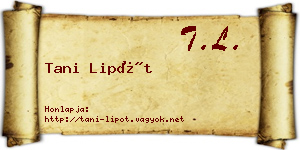 Tani Lipót névjegykártya